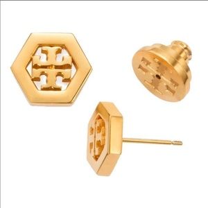 Tory Burch Hex Logo Earrings